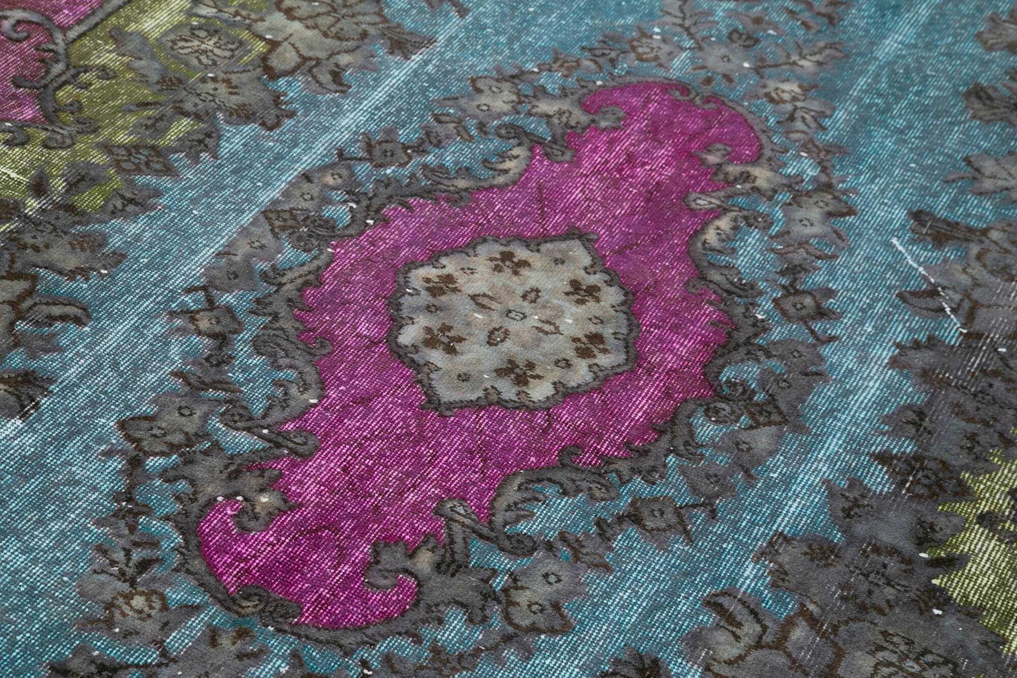Vintage Handmade Area Rug – Purple Cotton Wool Hand Knotted Rug 5'5''x9'0''