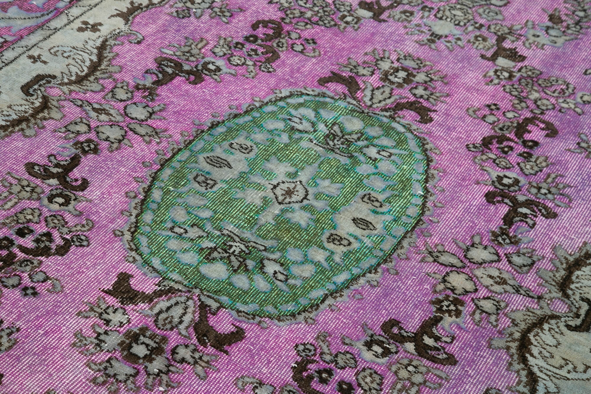 Vintage Cotton Wool Rug – Handmade Area Rug Pink Eskime Style Carpet 5'9''x9'1''