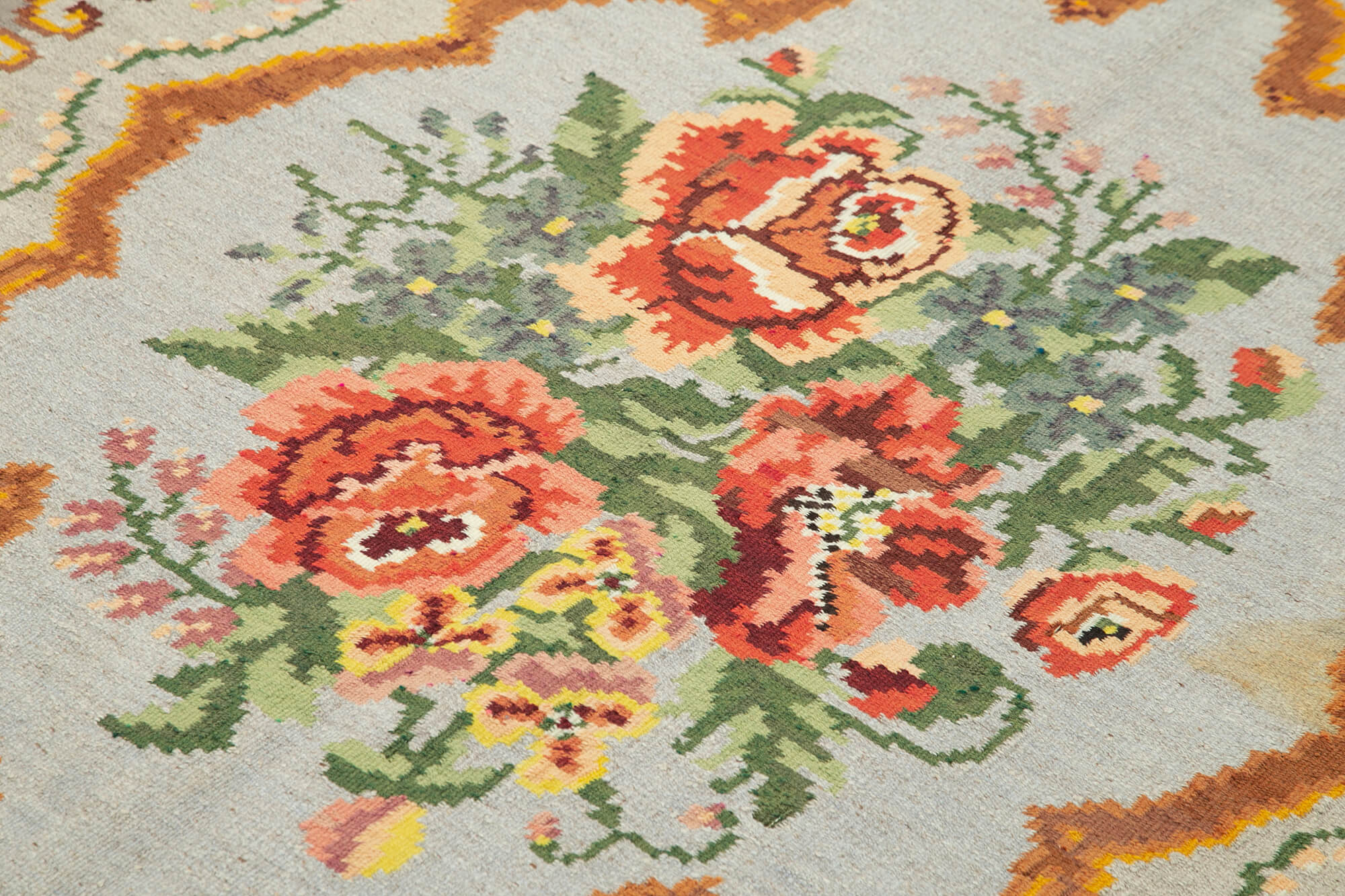 Handmade Wool Rug - Beige Floral Area Rug | Vintage Hand Knotted Turkish Carpet 5'2" x 7'6"