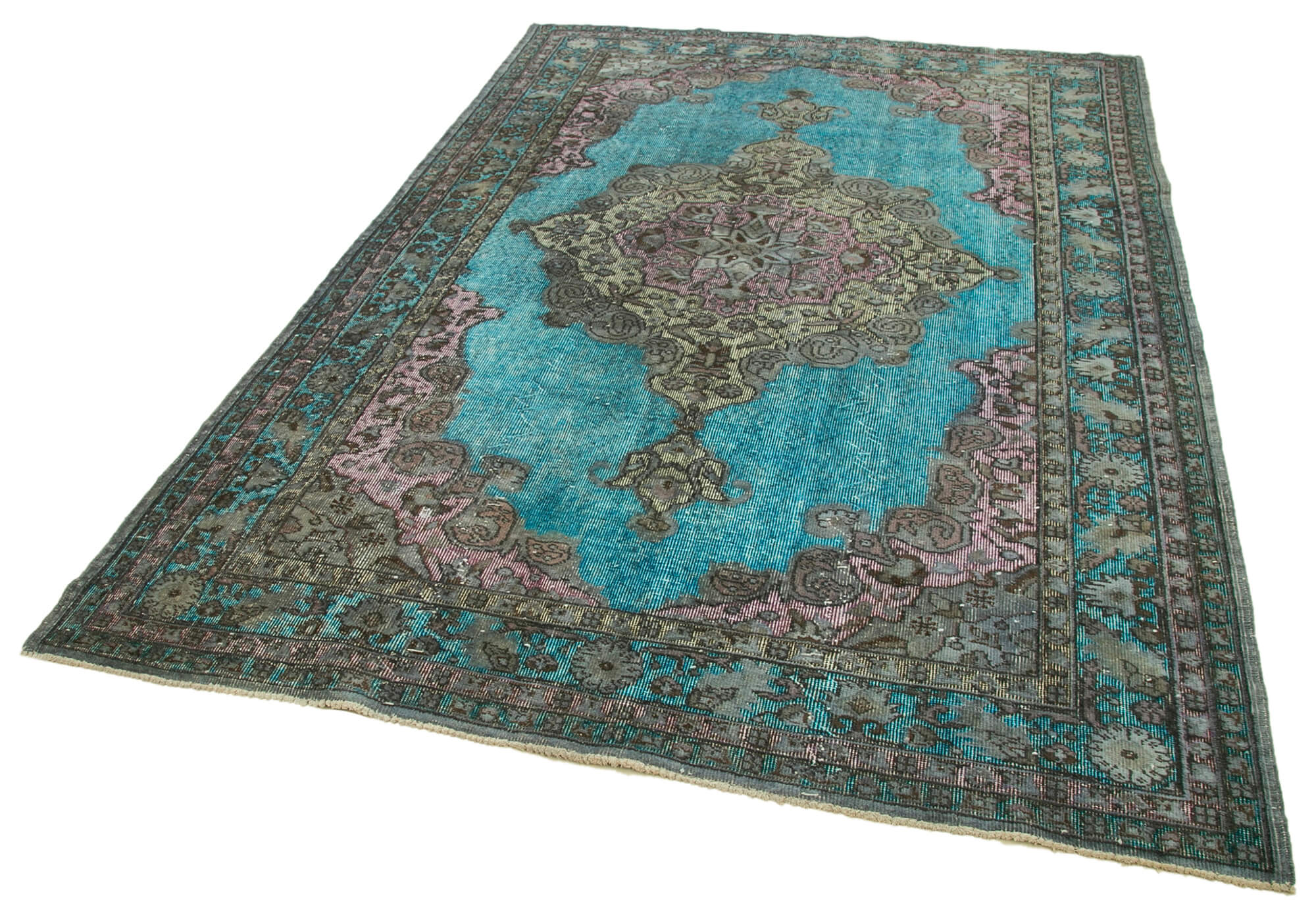 Vintage Wool Area Rug – Handmade Cotton Rug | Turkish Hand Knotted Carpet 5'11''x8'11''