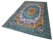 Handmade Vintage Area Rug – Blue Wool Carpet | Traditional Turkish Rug 5'8"x9'8"
