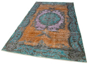Vintage Cotton Wool Rug - Hand Woven Area Rug Turquoise 5'3'' x 8'11''
