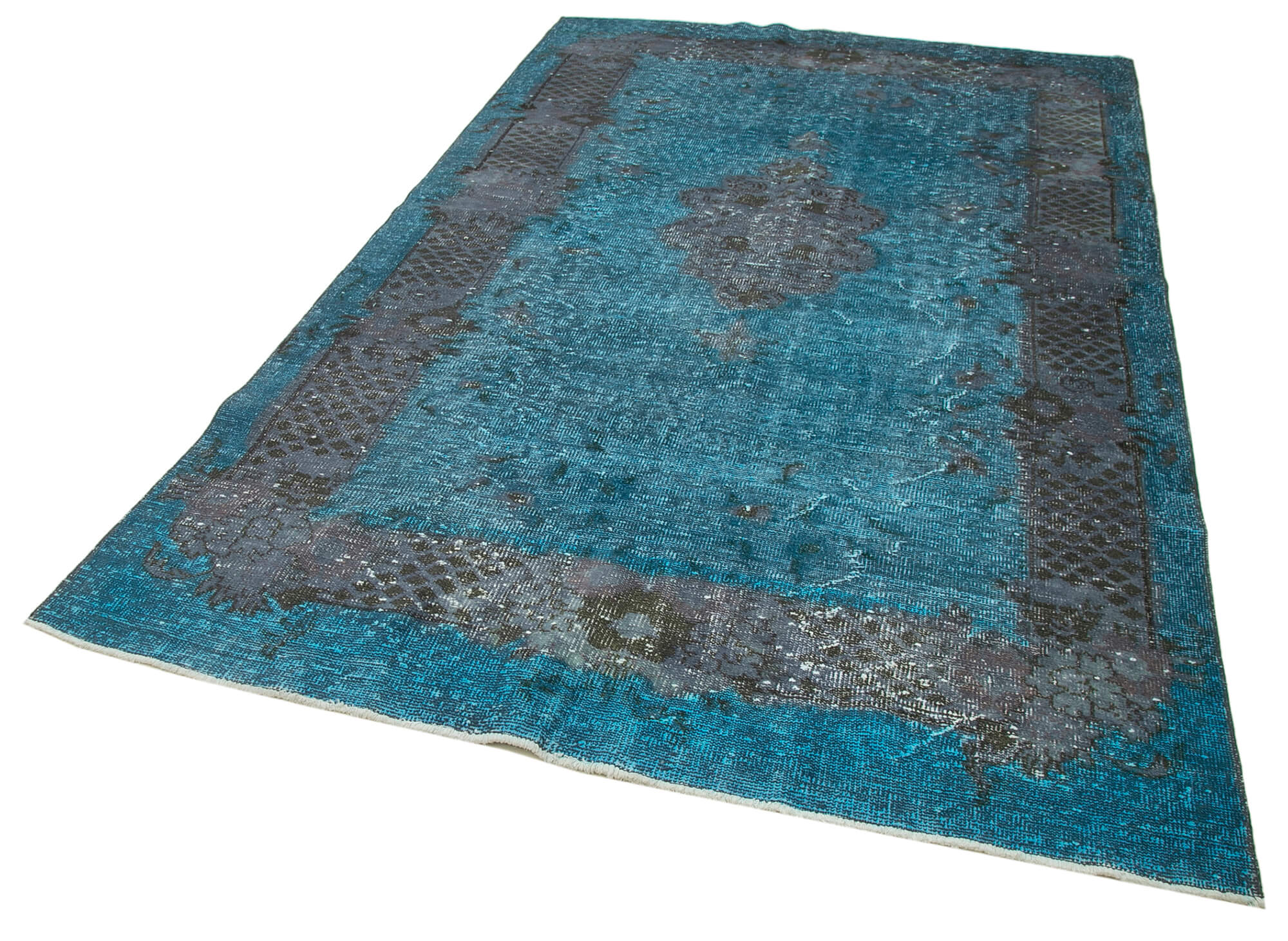 Vintage Wool Area Rug – Handmade Cotton Rug with Soft Wool Texture, 6'0'' x 9'10''