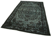 Vintage Wool Area Rug – Handmade Cotton Rug Black 5'9''x9'5'' Durable Floor Covering