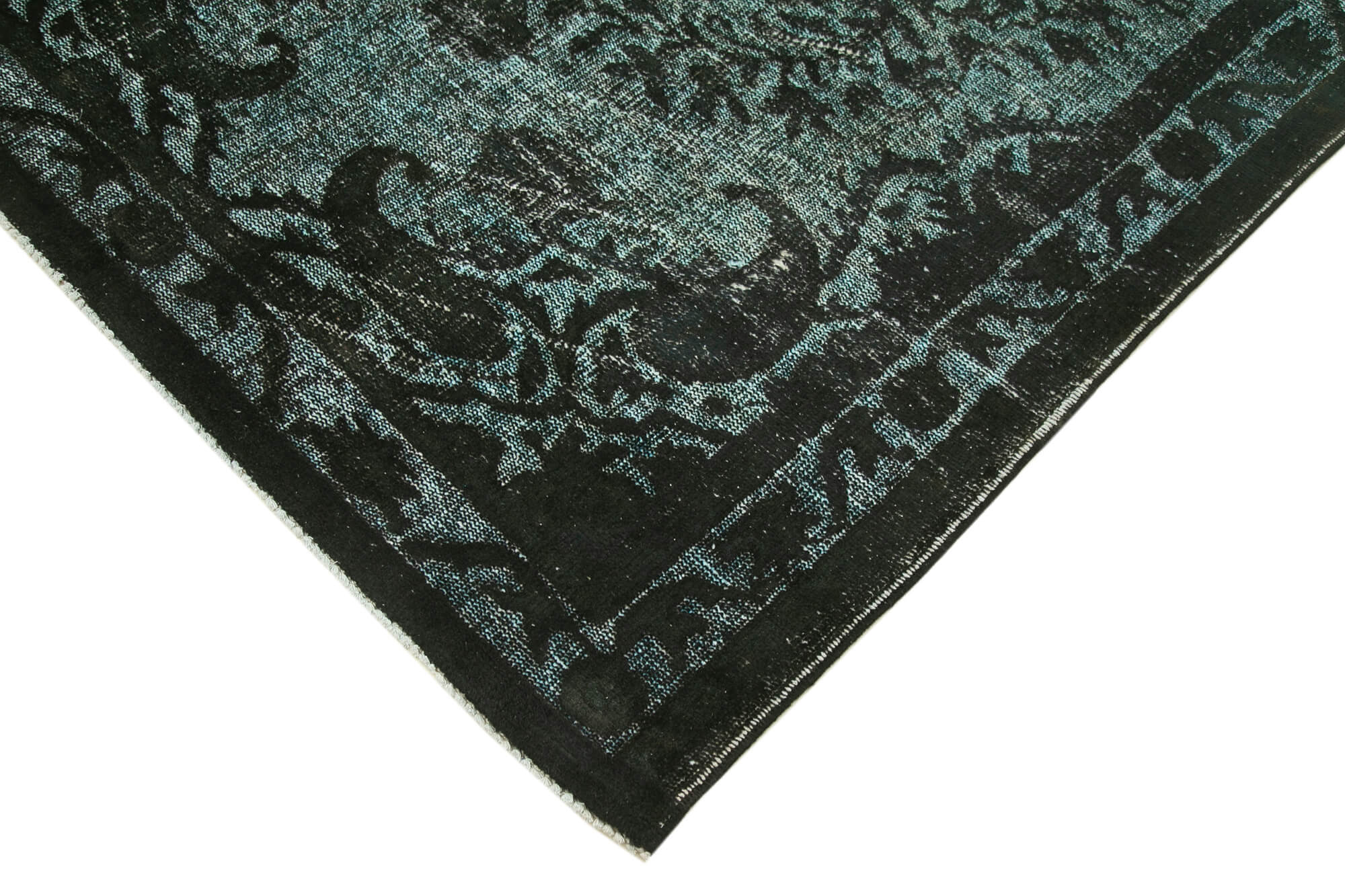 Vintage Wool Area Rug – Handmade Cotton Rug Black 5'9''x9'5'' Durable Floor Covering
