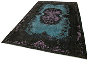 Vintage Wool Area Rug - Black Vintage Carpet | Hand Woven Rug 6'5''x9'11''