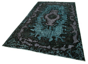 Handmade Vintage Area Rug – Black Wool And Cotton Rug 5'9''x9'7'' | Classic Vintage Decor