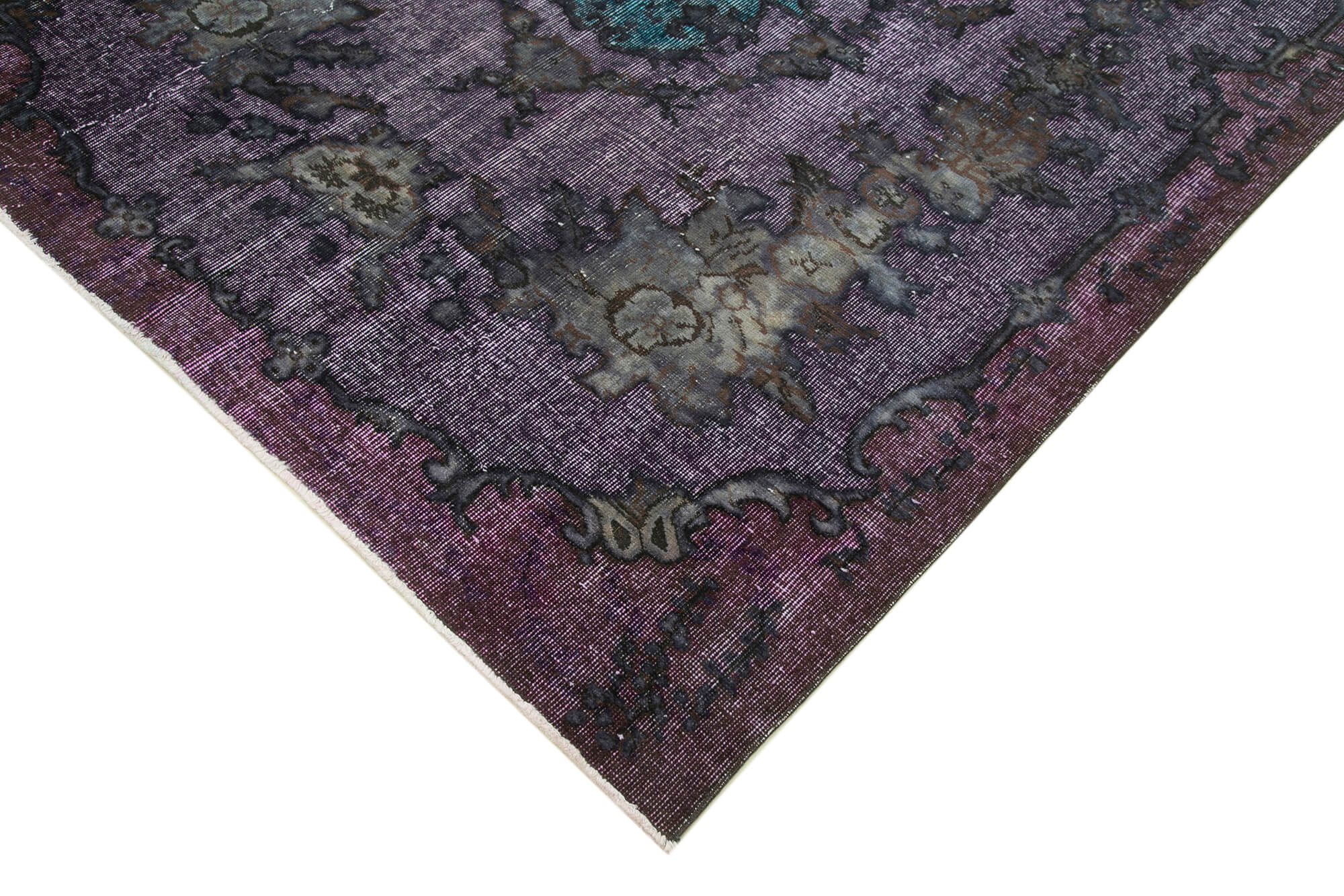 Vintage Handmade Area Rug - Purple Cotton Wool Carpet, Hand Woven Durable Woven Rug 5'8"x8'10"