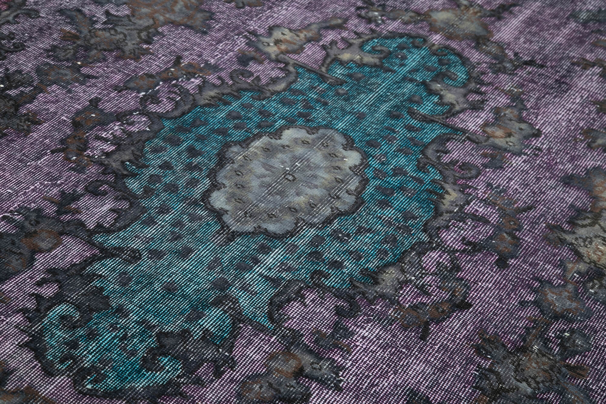 Vintage Handmade Area Rug - Purple Cotton Wool Carpet, Hand Woven Durable Woven Rug 5'8"x8'10"
