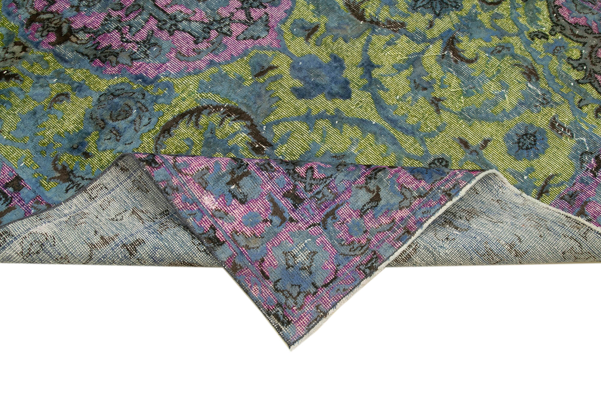 Vintage Cotton Wool Rug – Handmade Pink Wool Rug 5'7'' x 8'8'' | Turkish Vintage Carpet