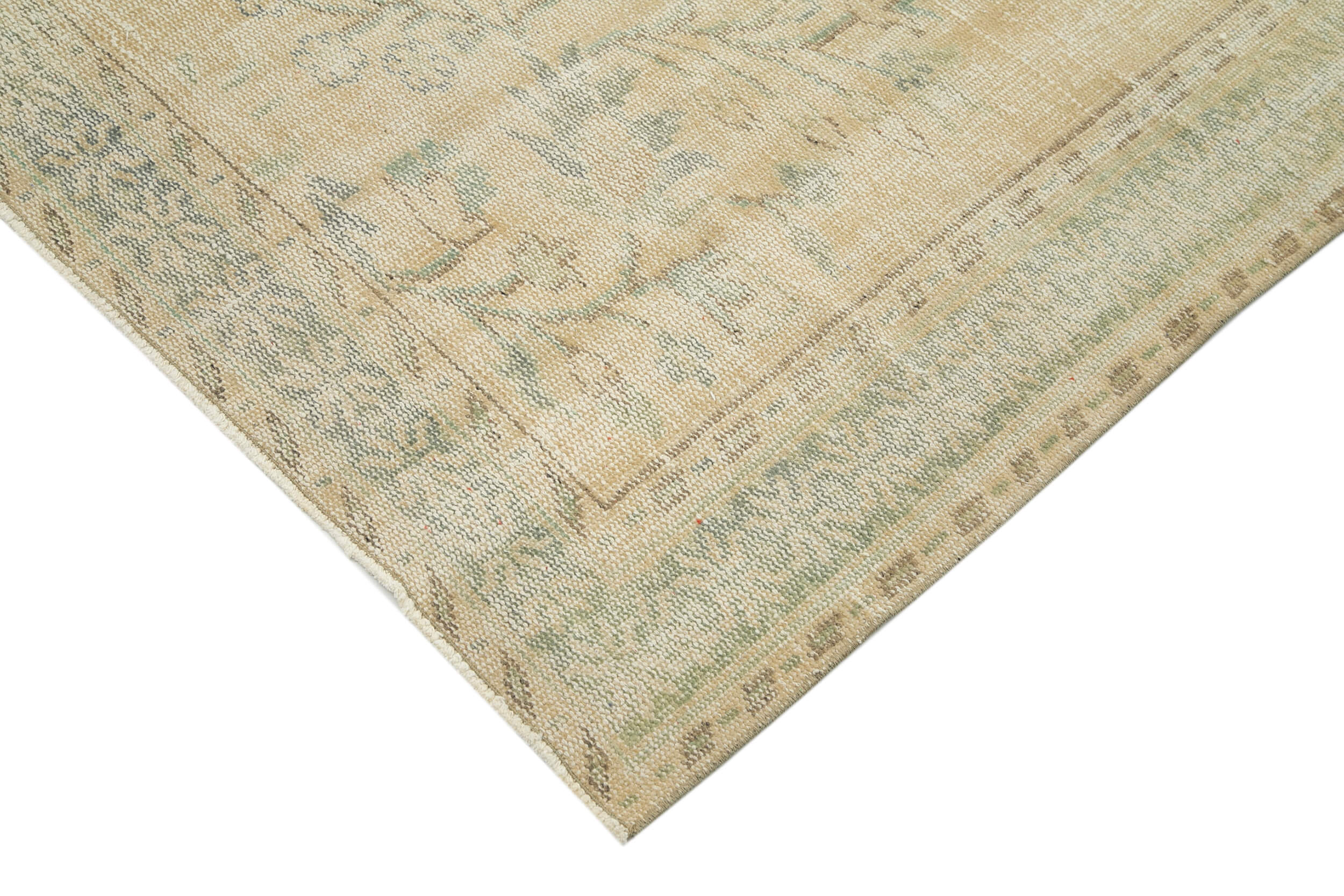 Handmade Vintage Area Rug – Beige Cotton Wool Rug, Soft Wool Carpet 5'11''x9'9''