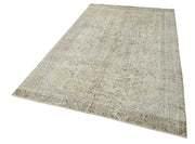 Handmade Wool Area Rug – Vintage Cotton Rug, Beige Turkish Wool Carpet 5'5''x8'10''