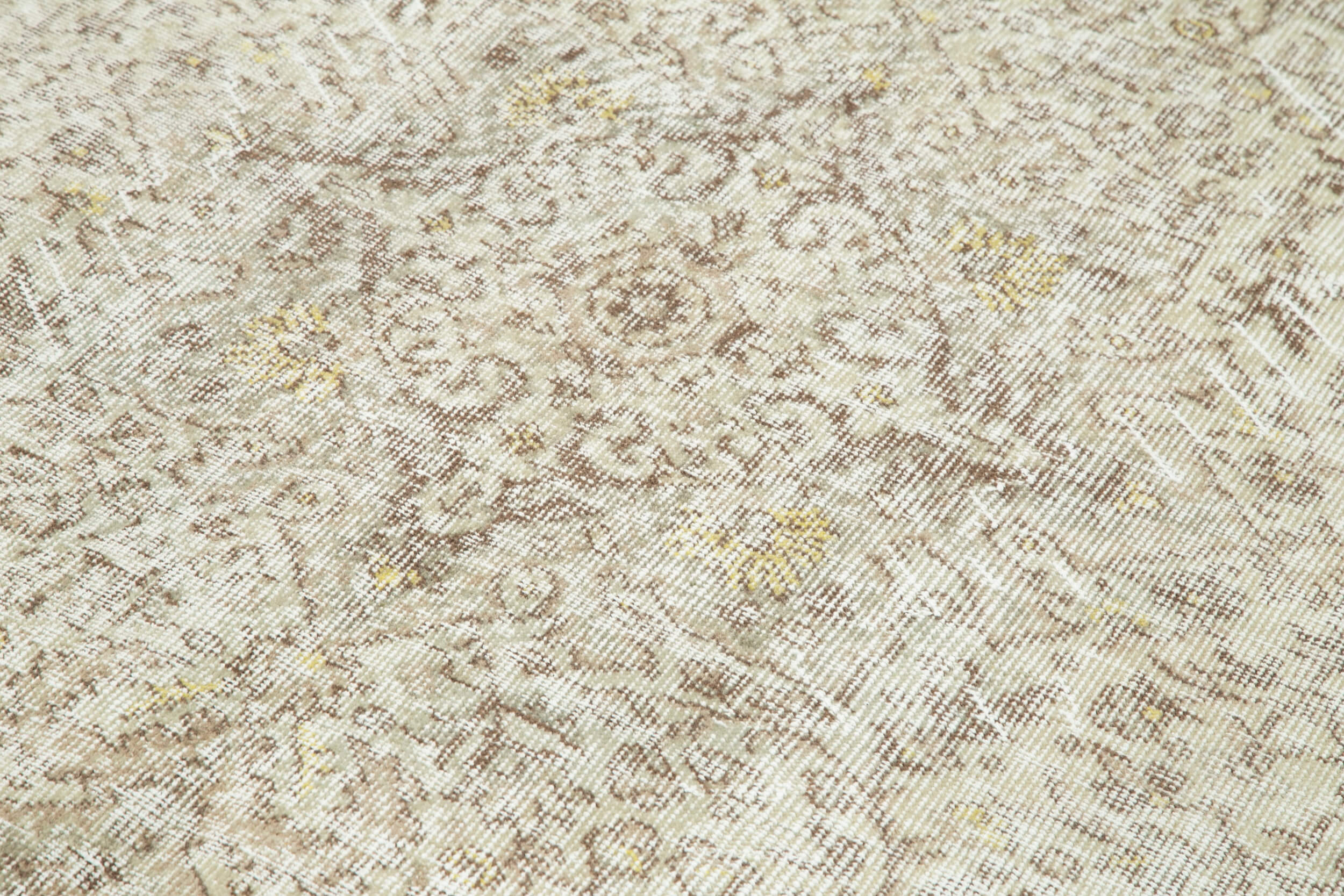 Handmade Wool Area Rug – Vintage Cotton Rug, Beige Turkish Wool Carpet 5'5''x8'10''