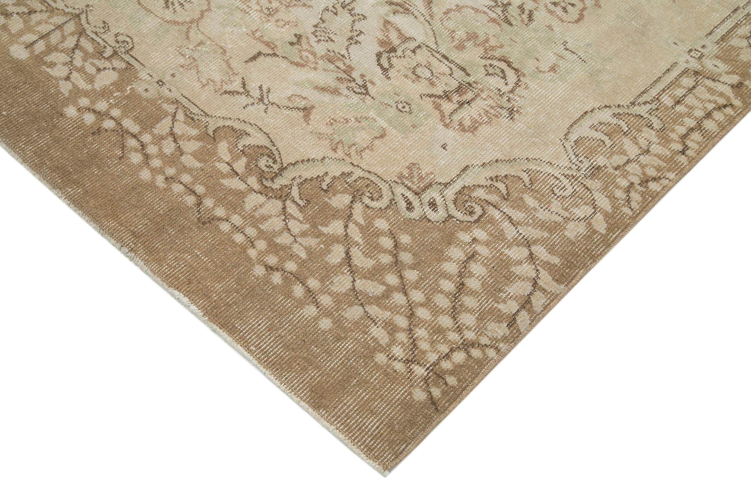 Handmade Wool Area Rug | Soft Wool Carpet, Durable Cotton Weave | Vintage Beige Rug