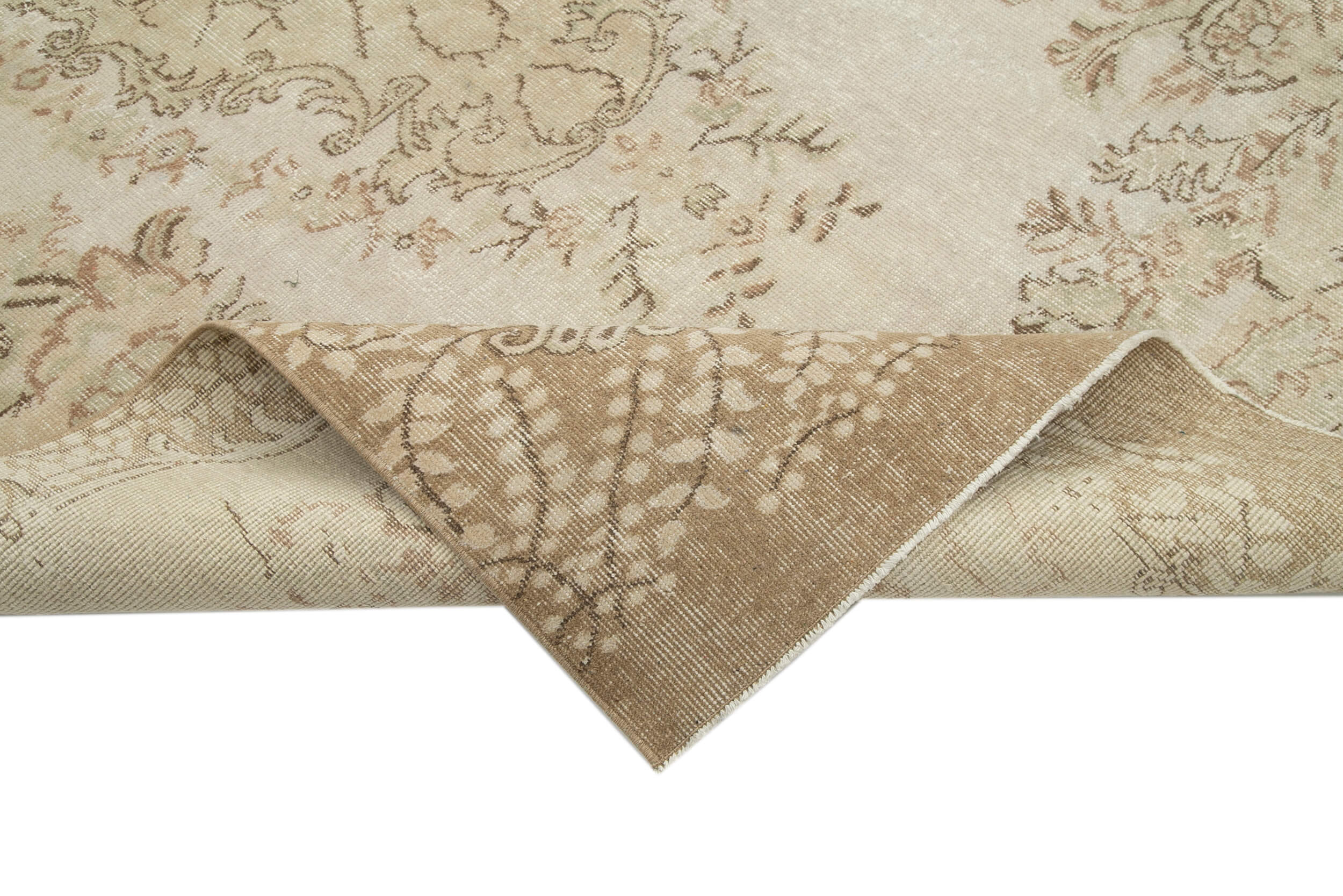 Handmade Wool Area Rug | Soft Wool Carpet, Durable Cotton Weave | Vintage Beige Rug