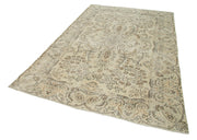 Handmade Wool Area Rug – Vintage Cotton Rug 5'11''x9'3'' | Neutral Beige Durable Carpet