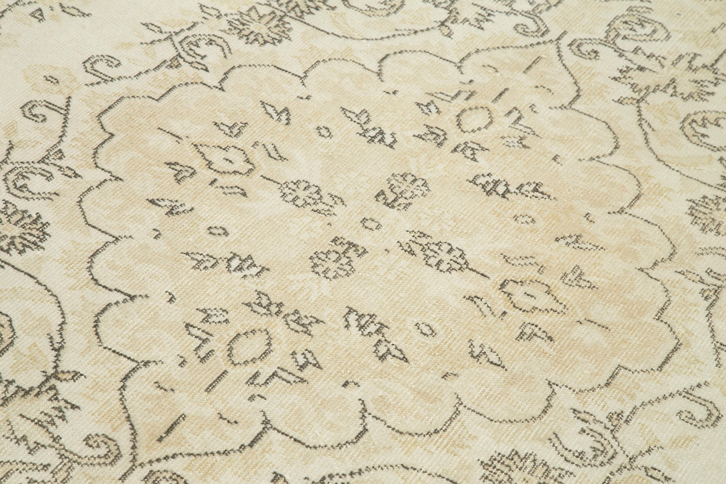 Handmade Wool Area Rug – Vintage Cotton Rug 5'9''x9'8'' Beige Area Carpet