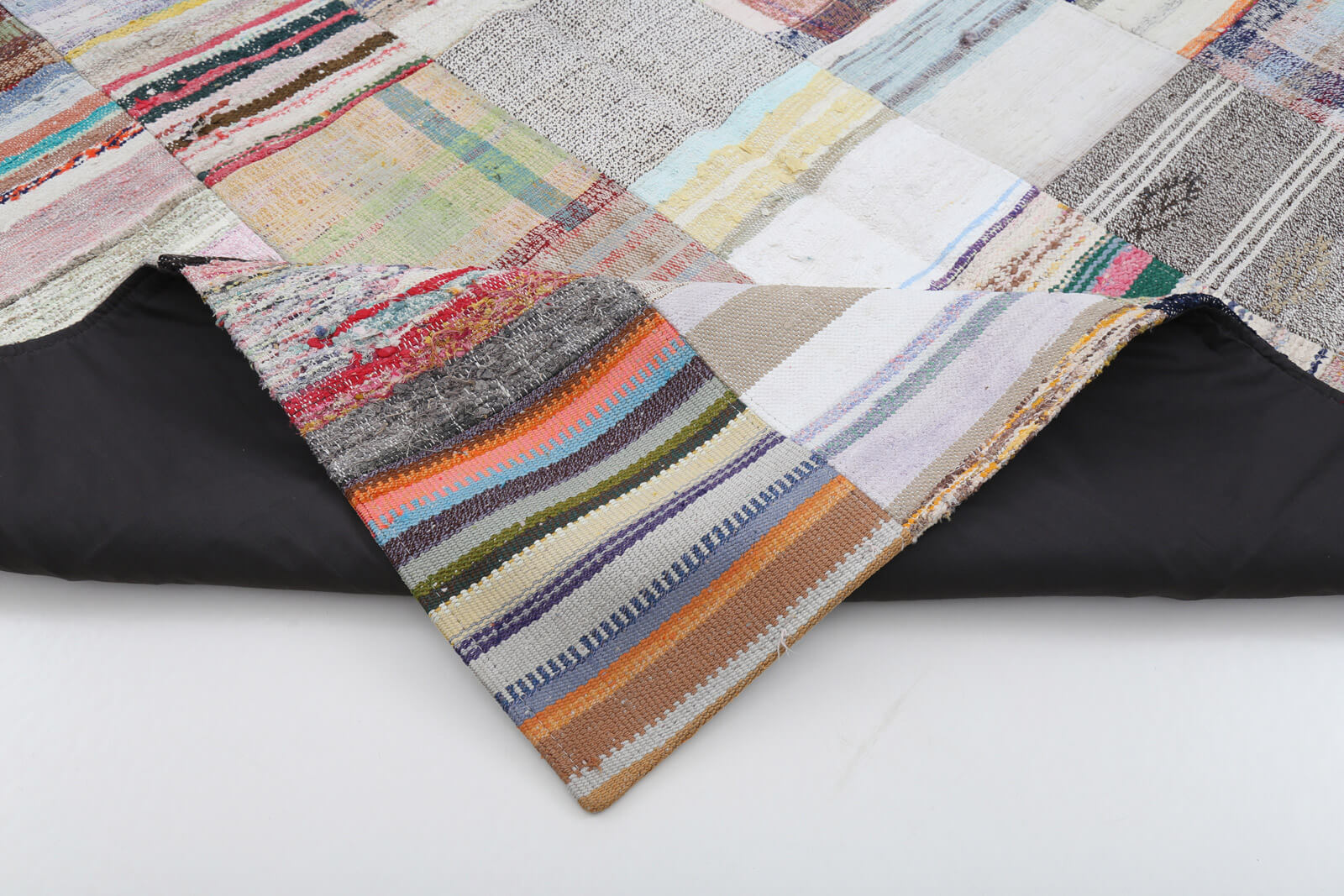 Kirk Yama Beige Patchwork Cotton Wool Handmade Area Rug 6'7'' x 9'9''