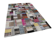 Handmade Patchwork Rug - Kirk Yama Grey Cotton Wool Area Rug 6'6''x9'11''