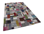 Handmade Patchwork Rug - Kirk Yama Grey Cotton Wool Area Rug 6'7''x9'11''