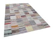 Handmade Patchwork Rug - Vintage Area Rug 6'7'' x 9'10'' Cotton Wool Carpet