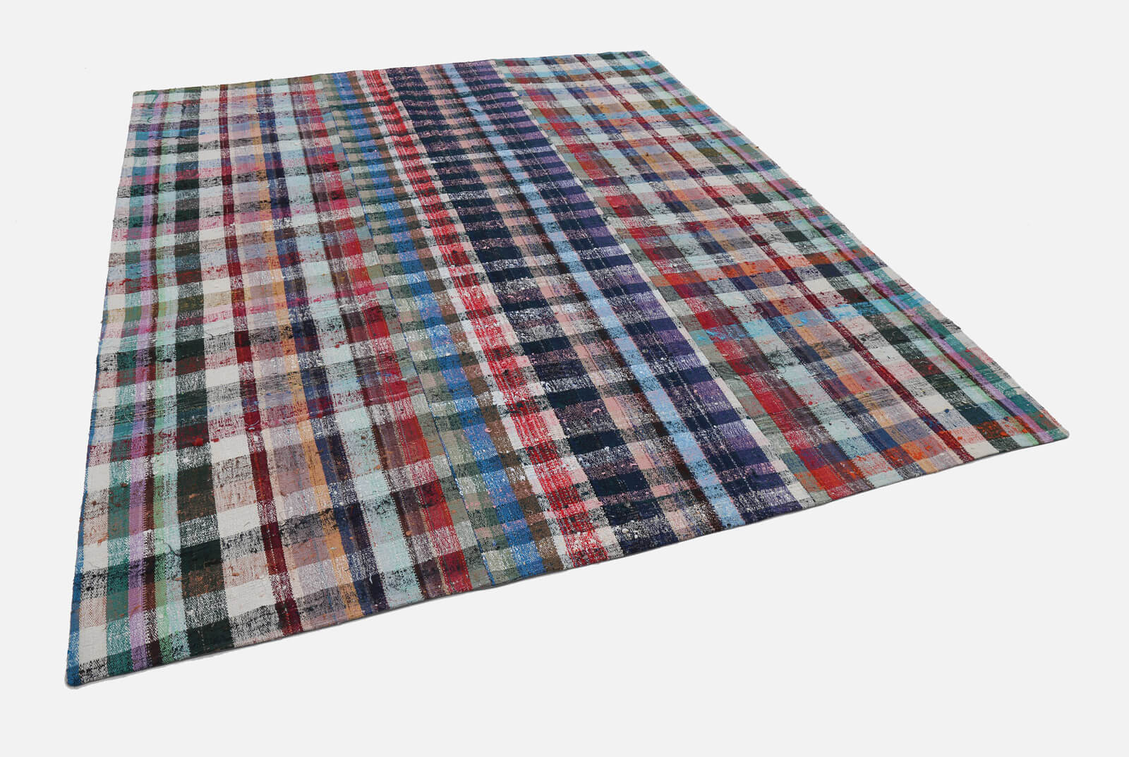Handmade Patchwork Rug - Kirk Yama Grey Cotton Wool Area Rug 8'5''x10'