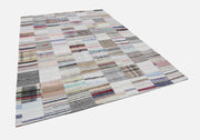 Handmade Patchwork Rug – Beige Patchwork Carpet Cotton Wool Area Rug 8'3'' x 11'7''
