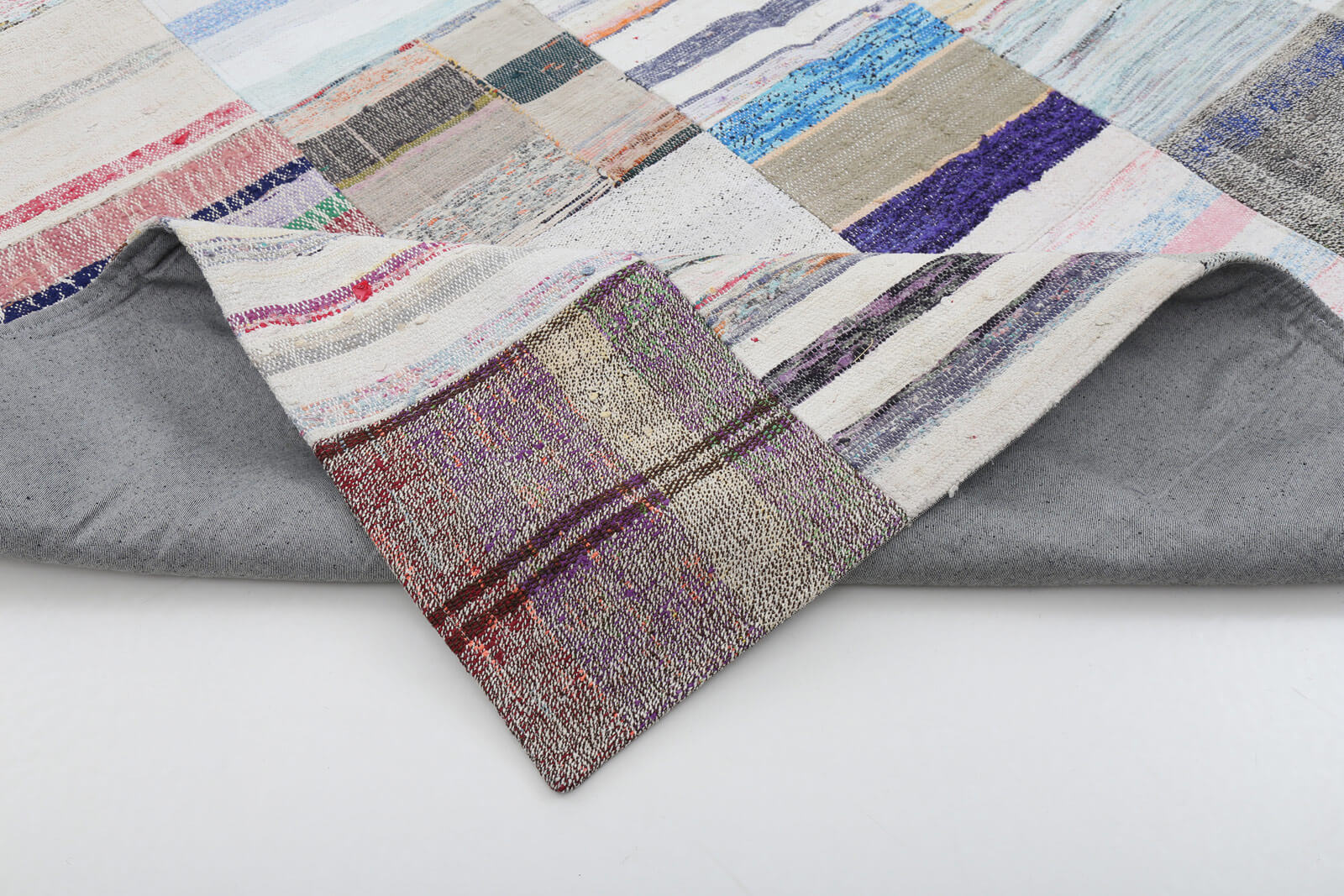 Handmade Patchwork Rug – Kirk Yama Turkish Cotton Wool 8x12 Area Rug Beige