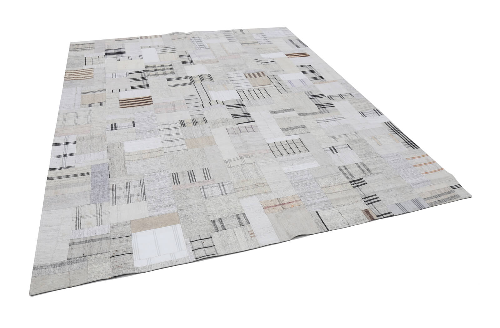 Handmade Patchwork Rug – Beige Cotton Wool Area Rug 8'3" x 10'0" by Agacan