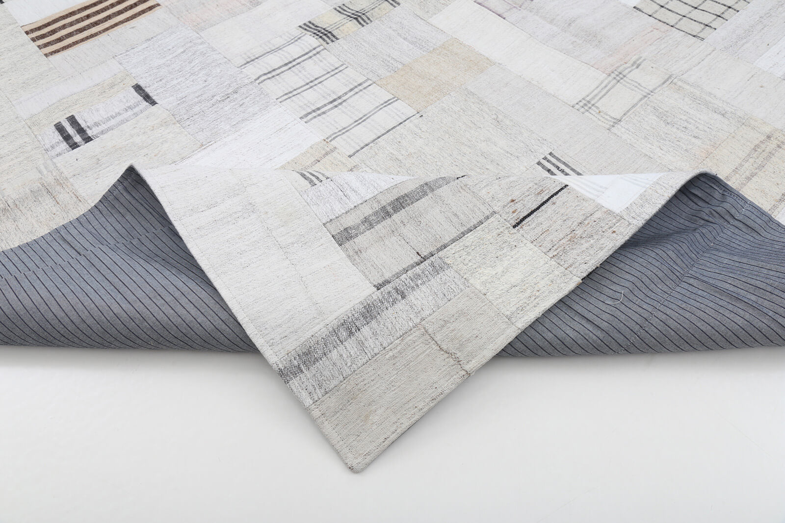 Handmade Patchwork Rug – Beige Cotton Wool Area Rug 8'3" x 10'0" by Agacan