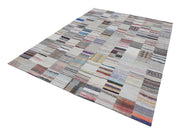 Handmade Patchwork Rug - Kirk Yama Beige Cotton Wool Area Rug 9'11" x 13'2"