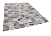 Handmade Patchwork Rug - Kirk Yama Beige Cotton Wool Carpet 9'11"x13'2"