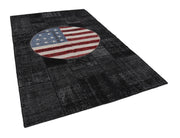 Handmade Area Rug – Turkish Patchwork Rug Cotton Wool White Figured 6'6''x9'11''