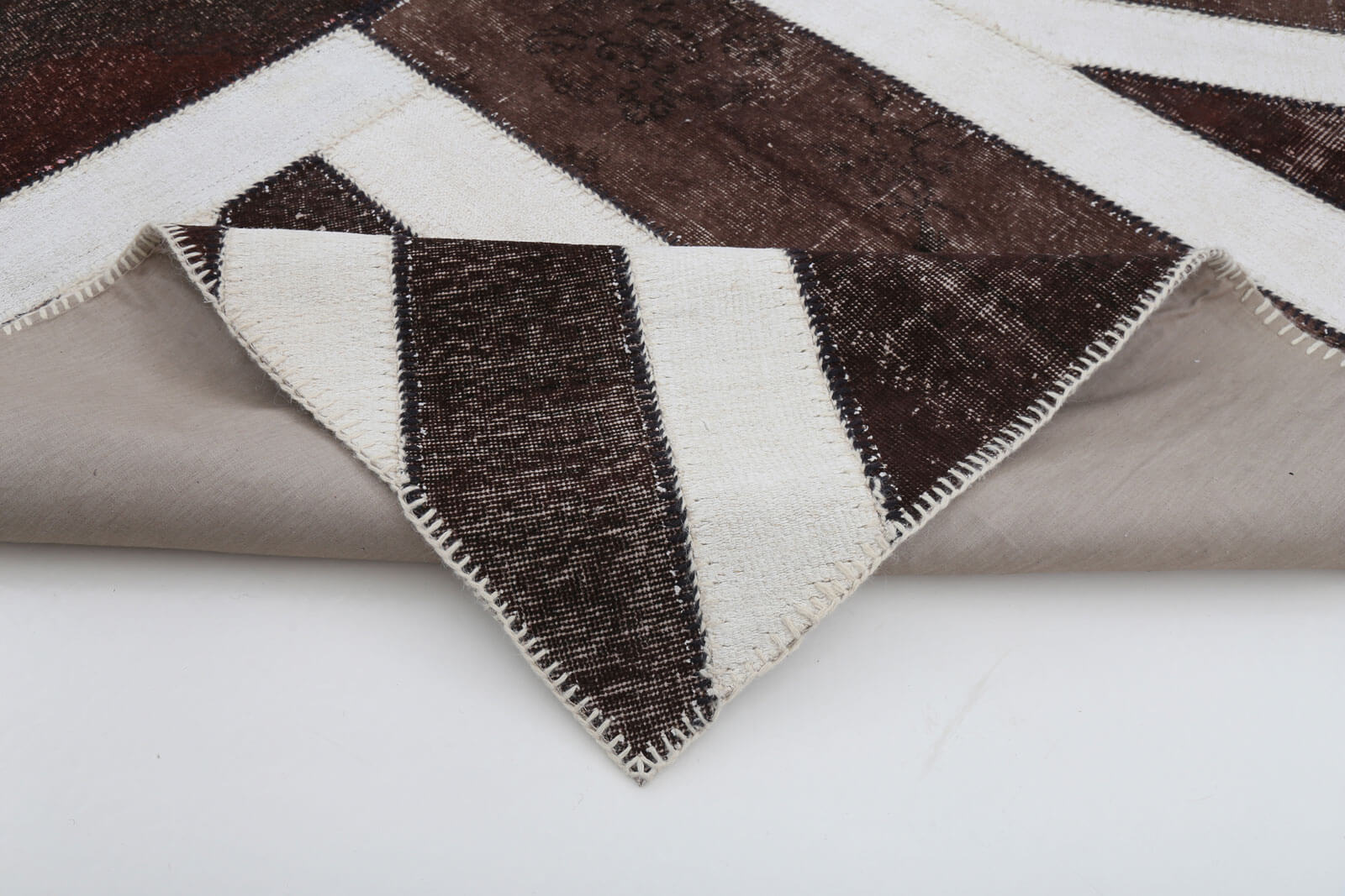 Handmade Cotton Wool Rug - Hand Woven Area Rug, Figured Wool Carpet with Vintage Turkish Design