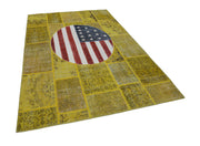 Handmade Area Rug - Vintage Wool Rug 6x9 Feet Turkish Hand Knotted Carpet