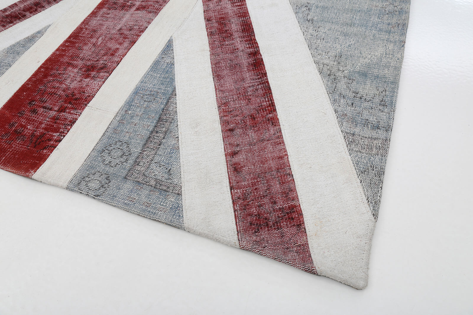 Handmade Wool Area Rug – Blue Patchwork Rug | Durable Cotton Wool Blend 6'8''x9'8''