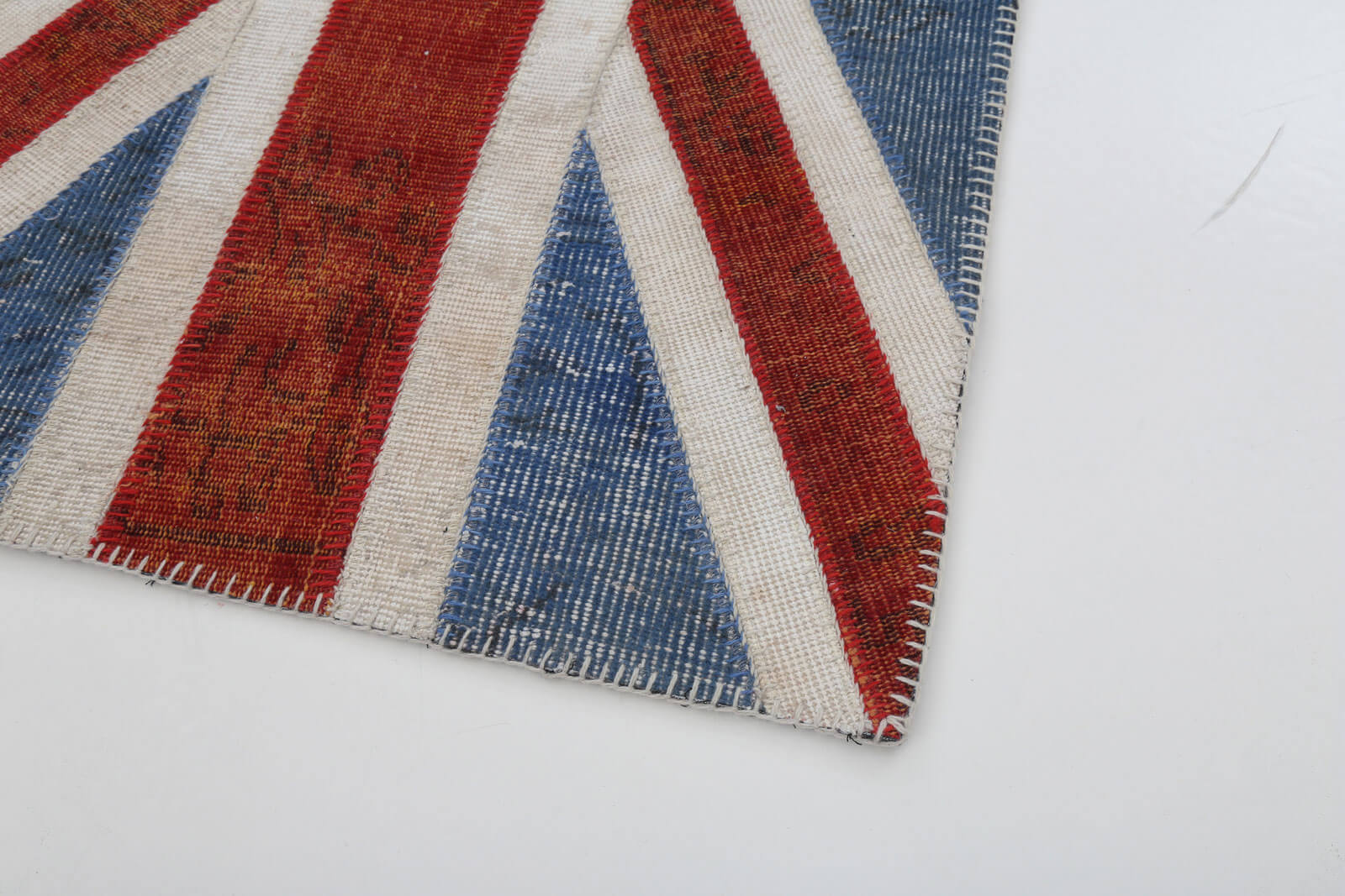 Handmade Wool Area Rug - Blue Patchwork Rug | Vintage Turkish Carpet 2'8''x4'11''
