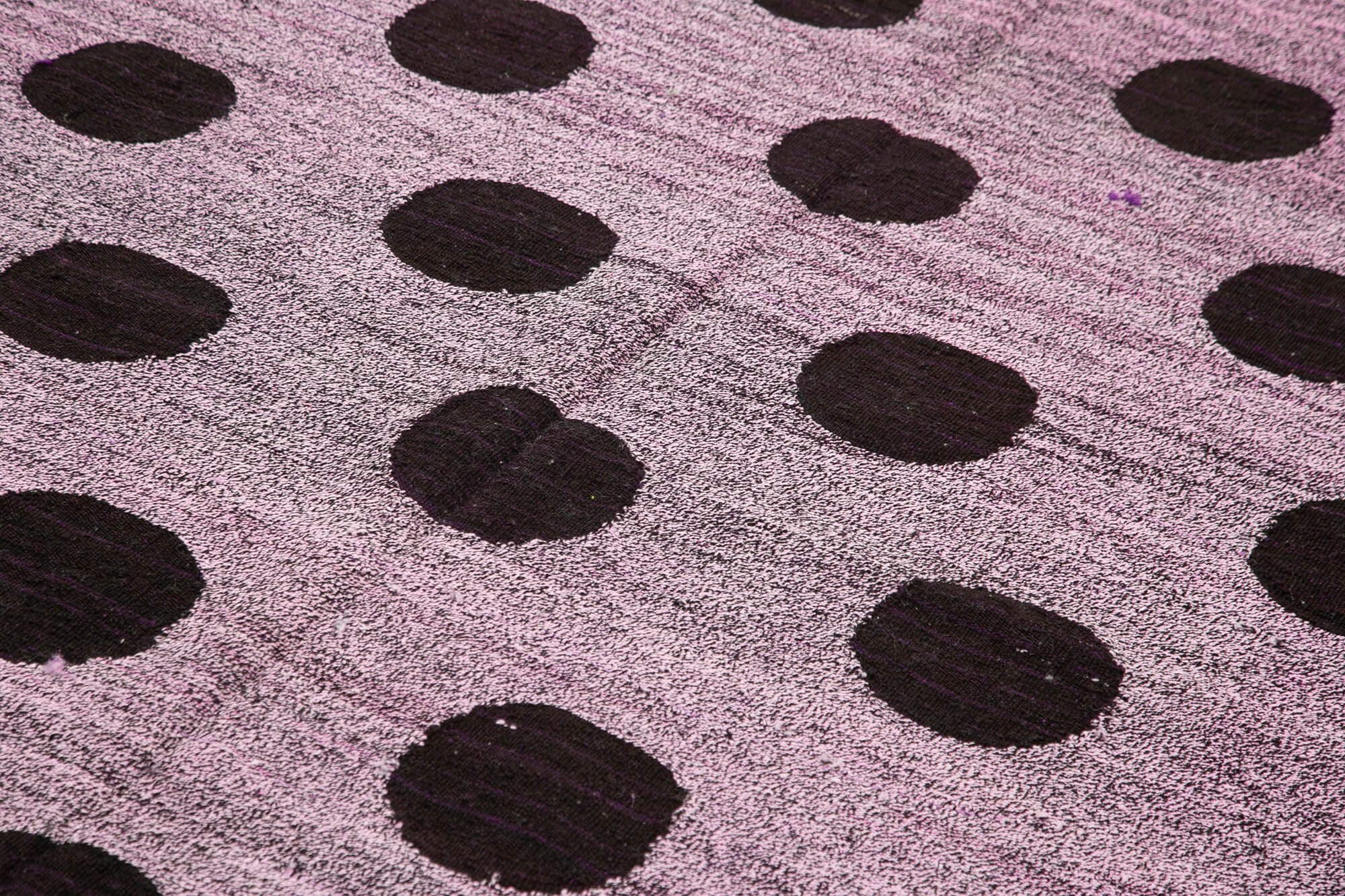 Handmade Area Rug - Purple Geometric Cotton Wool Vintage Turkish Carpet 6'x9'