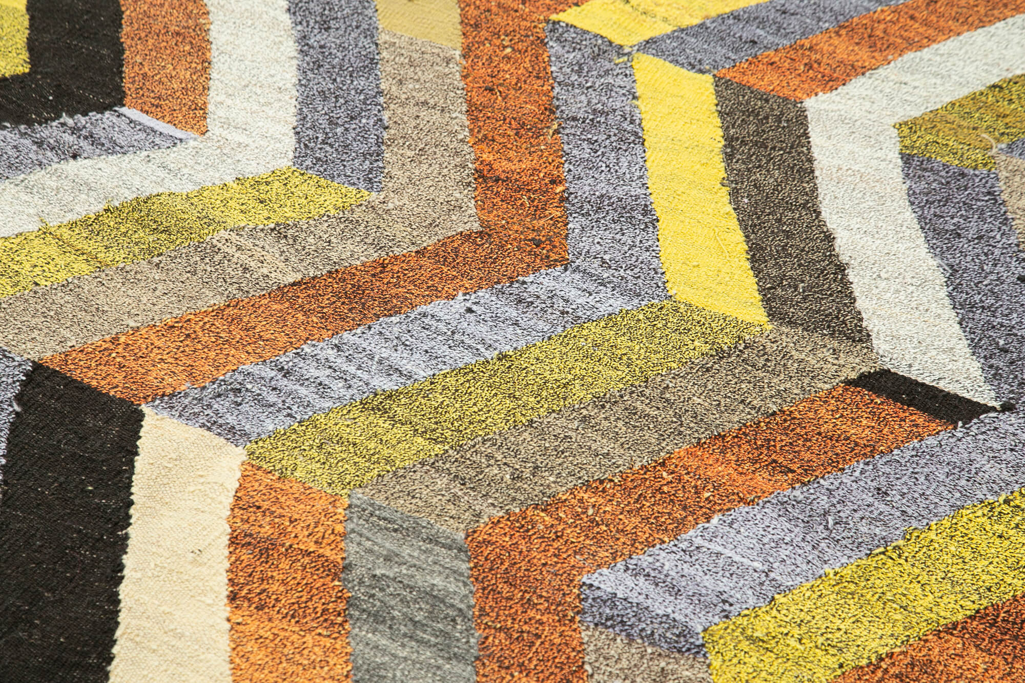 Handmade Wool Area Rug | Vintage Handwoven Carpet – Neutral Color Cotton Wool Rug