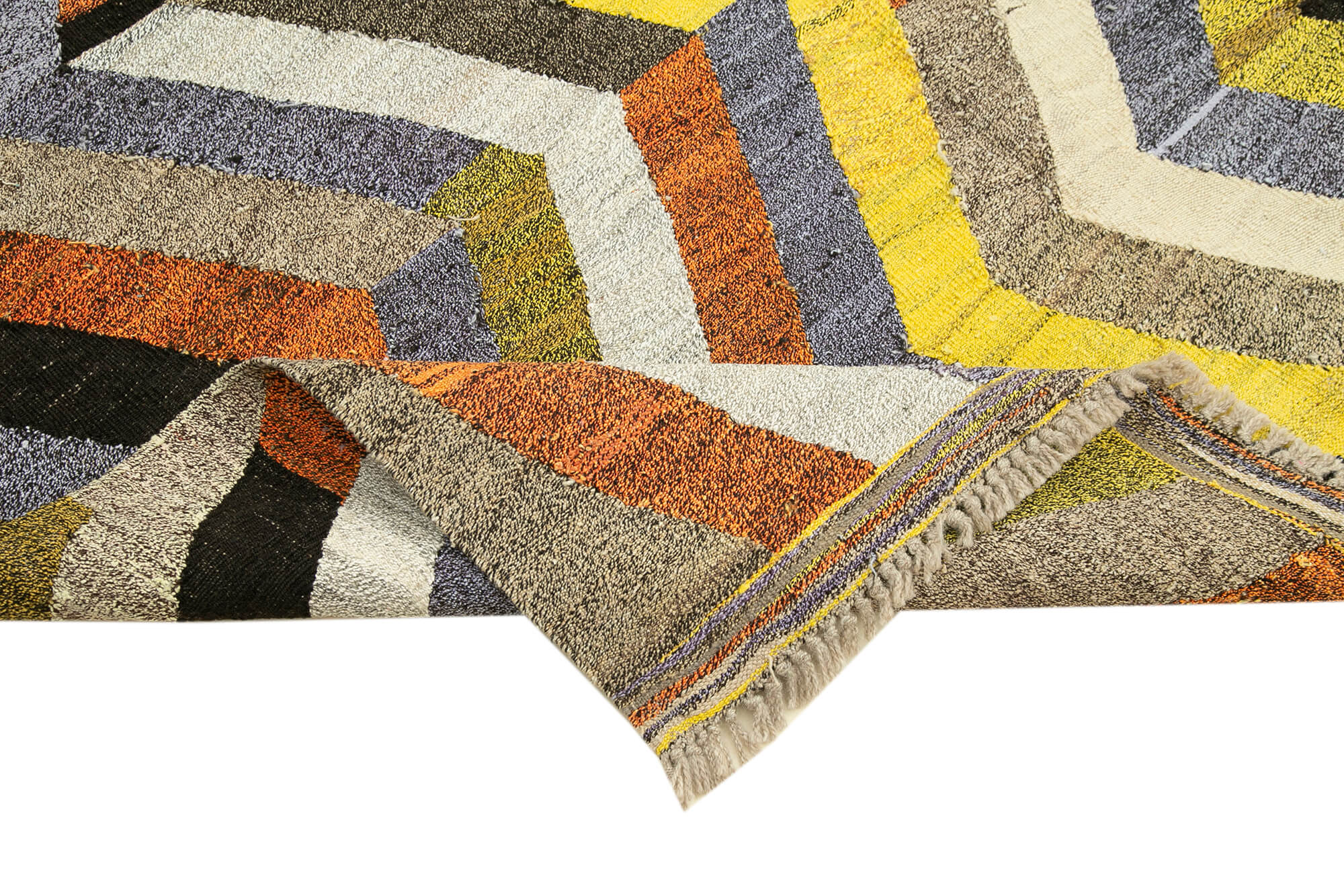 Handmade Wool Area Rug | Vintage Handwoven Carpet – Neutral Color Cotton Wool Rug