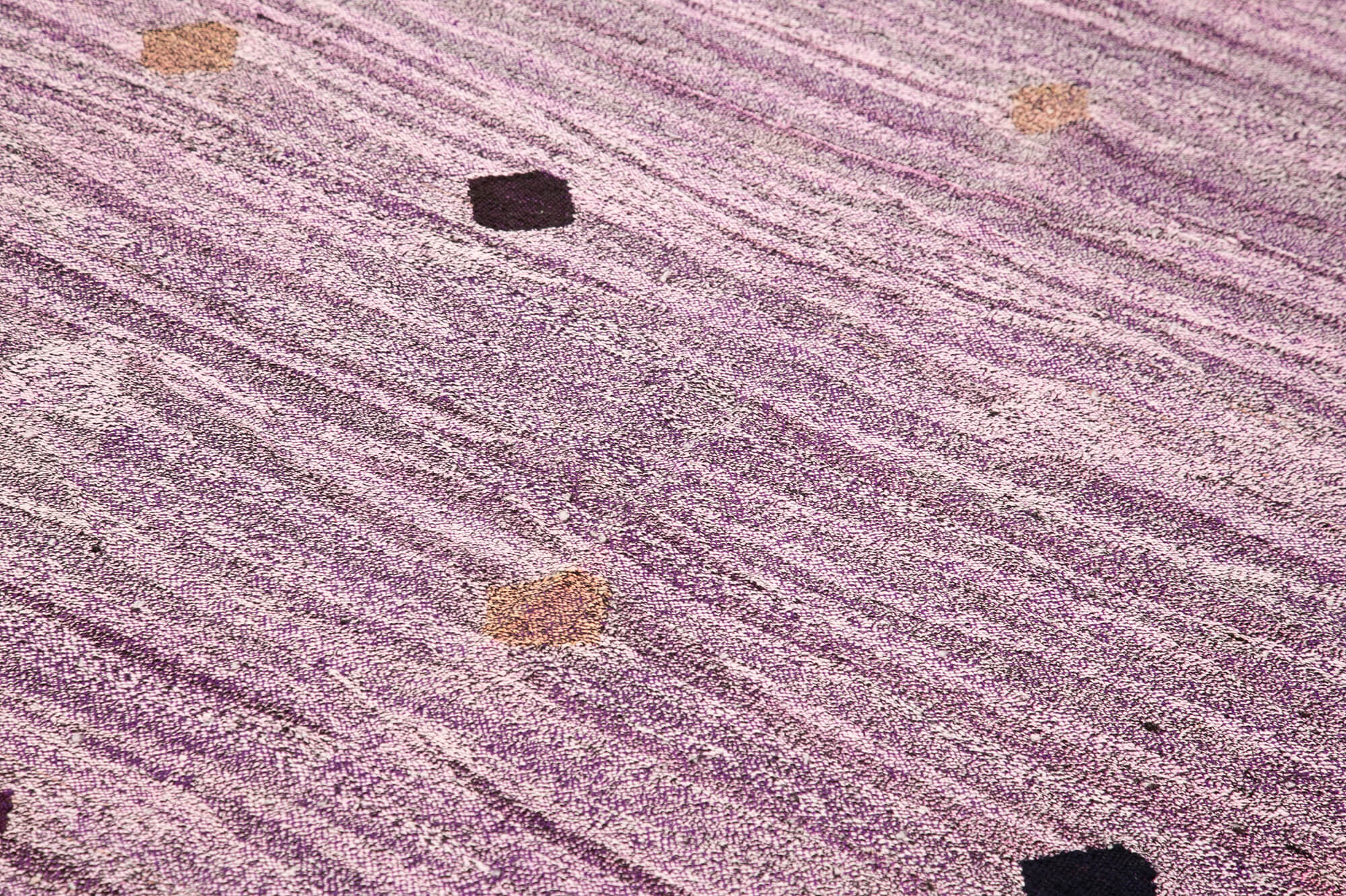 Handmade Area Rug - Purple Geometric Vintage Wool Cotton Carpet 6'6"x9'6"