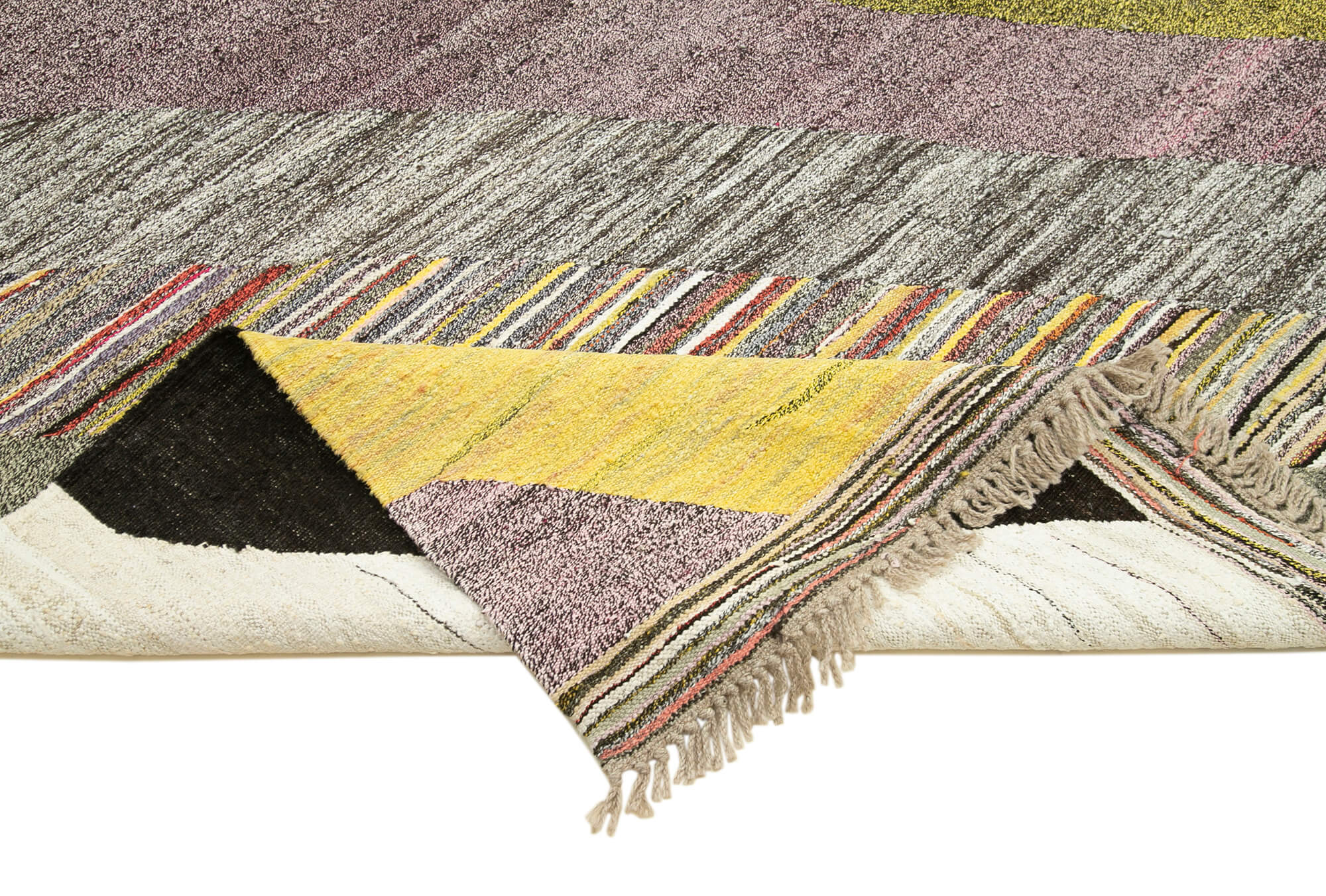 Handmade Area Rug - Green Geometric Turkish Hand Knotted Wool & Cotton Carpet 6'11''x10'5''