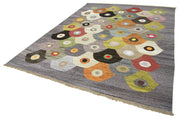 Handmade Wool Area Rug - Yellow Cotton Wool Rug with Geometric Design, Durable & Soft