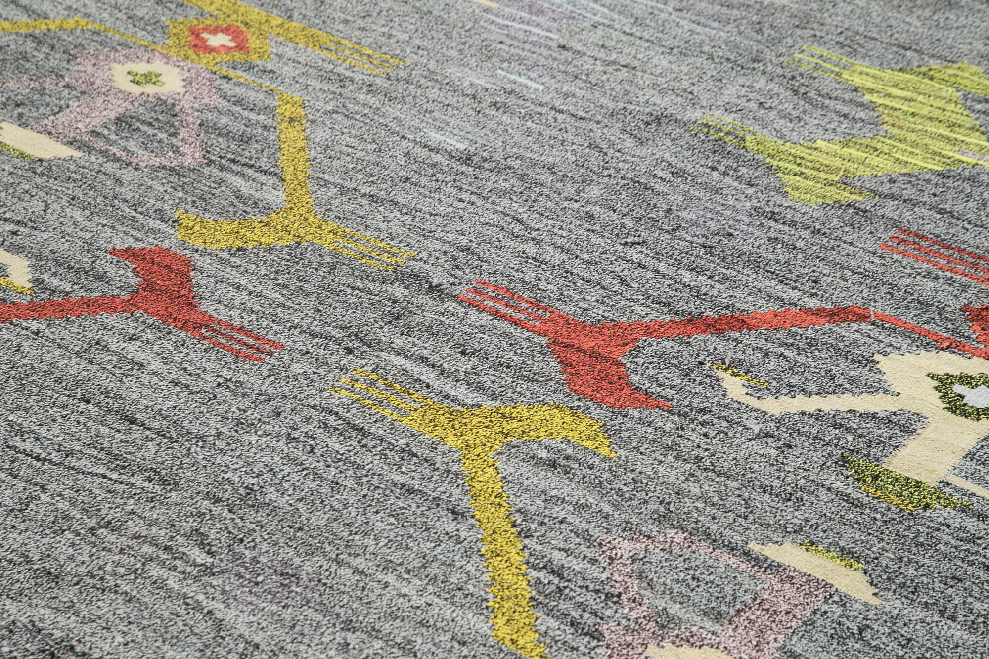 Handmade Area Rug - Geometric Cotton Wool Vintage Handwoven Carpet 8'1" x 10'3"