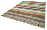 Handmade Area Rug – Vintage Turkish Wool Cotton Geometric Soft Texture Rug 8'6''x10'10''