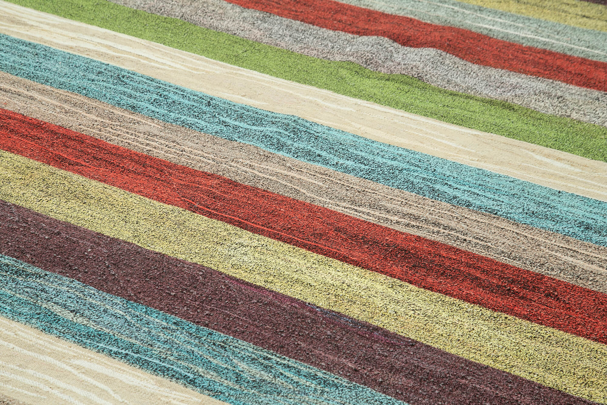 Handmade Area Rug – Vintage Turkish Wool Cotton Geometric Soft Texture Rug 8'6''x10'10''