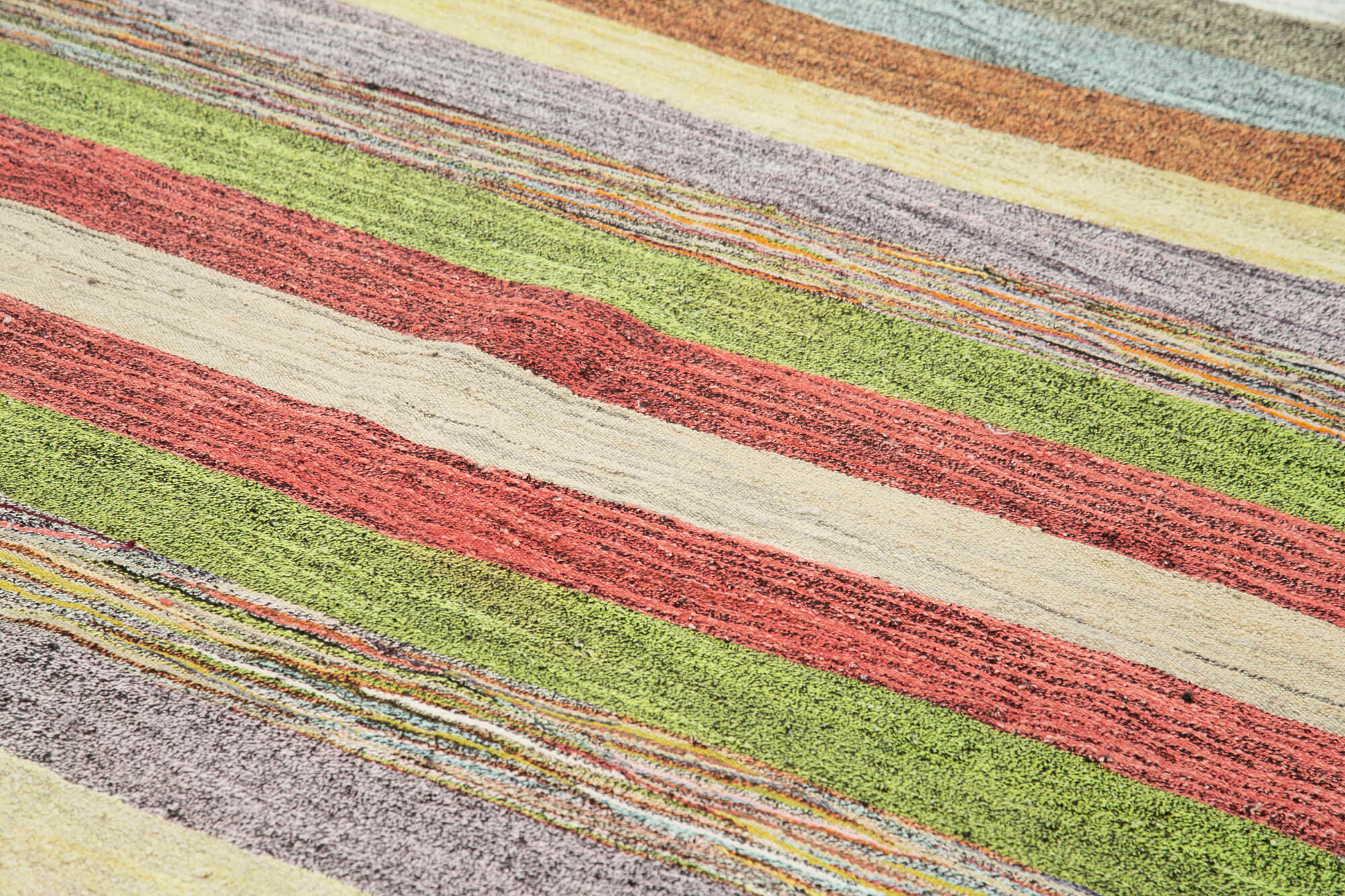 Handmade Wool Area Rug – Green Geometric Vintage Hand Woven Rug 8'8'' x 12'3''