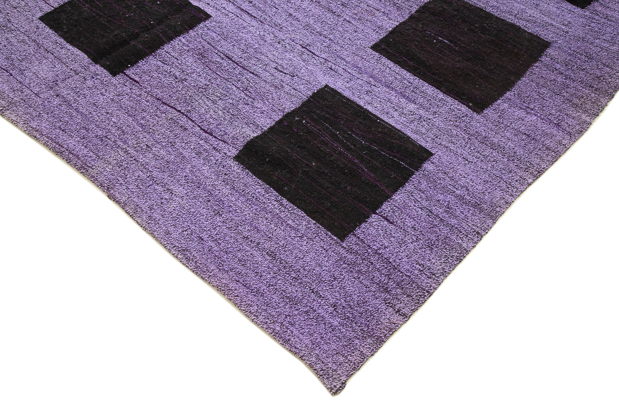 Handmade Wool Area Rug - Large Purple Geometric Cotton Wool Blend Carpet 10'3"x14'3"