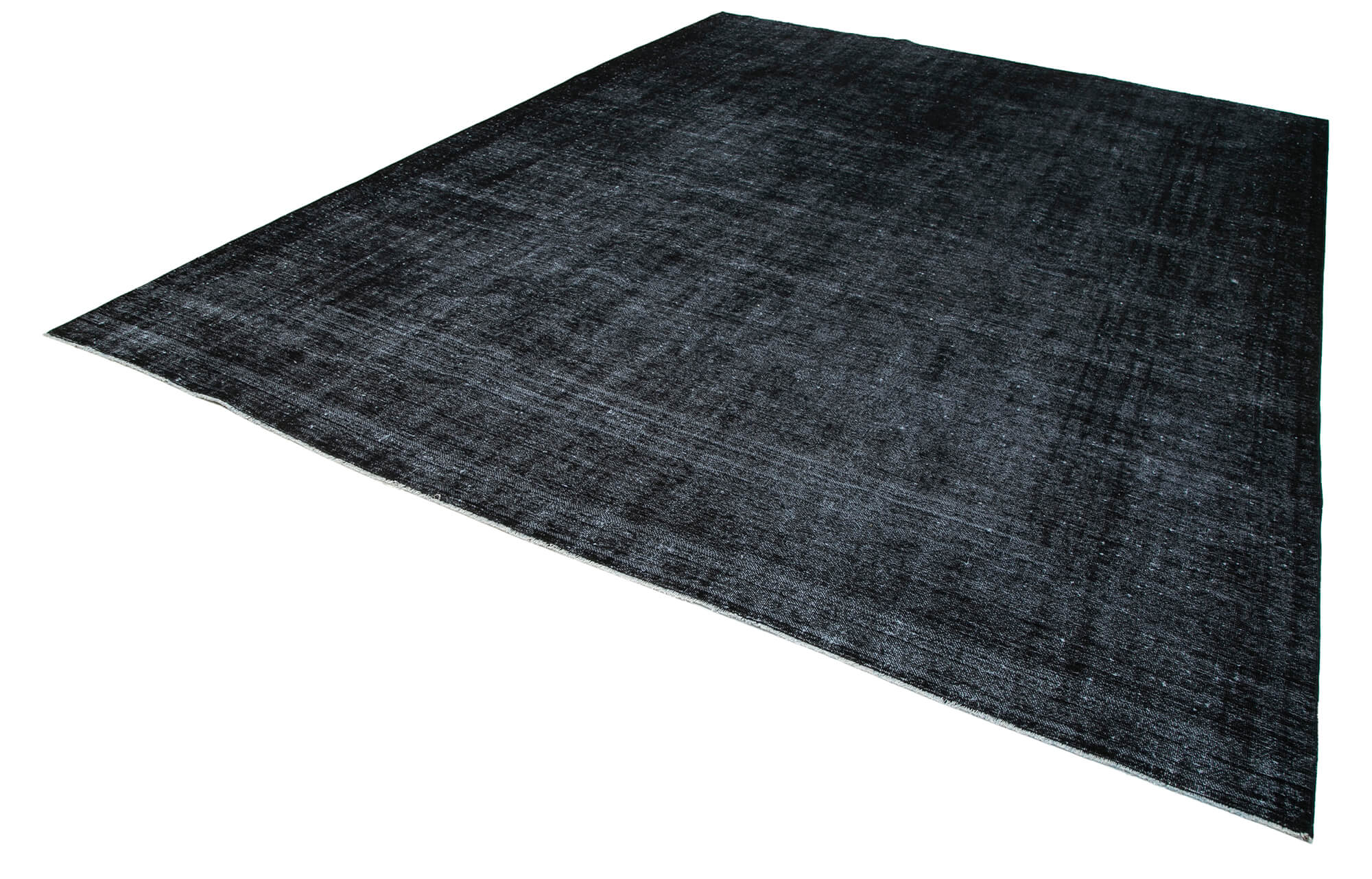 Handmade Wool Area Rug | Vintage Handwoven Carpet 9'7''x12'8'' – Black Wool Rug 9x12