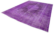 Handmade Wool Area Rug - Persian Purple Classic Cotton Wool Rug 9'7''x13'2''